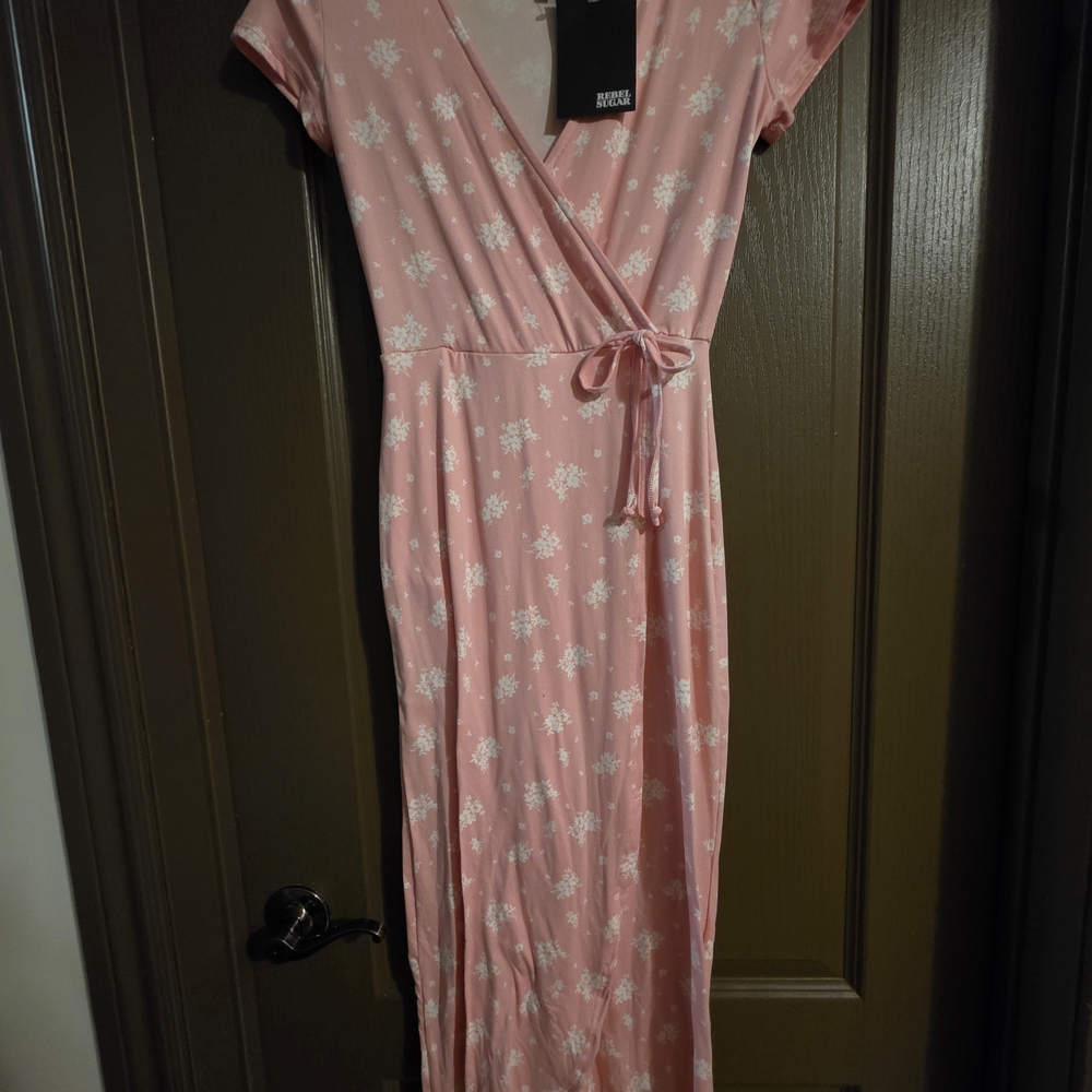 Rebels Pink Floral Maxi Dress